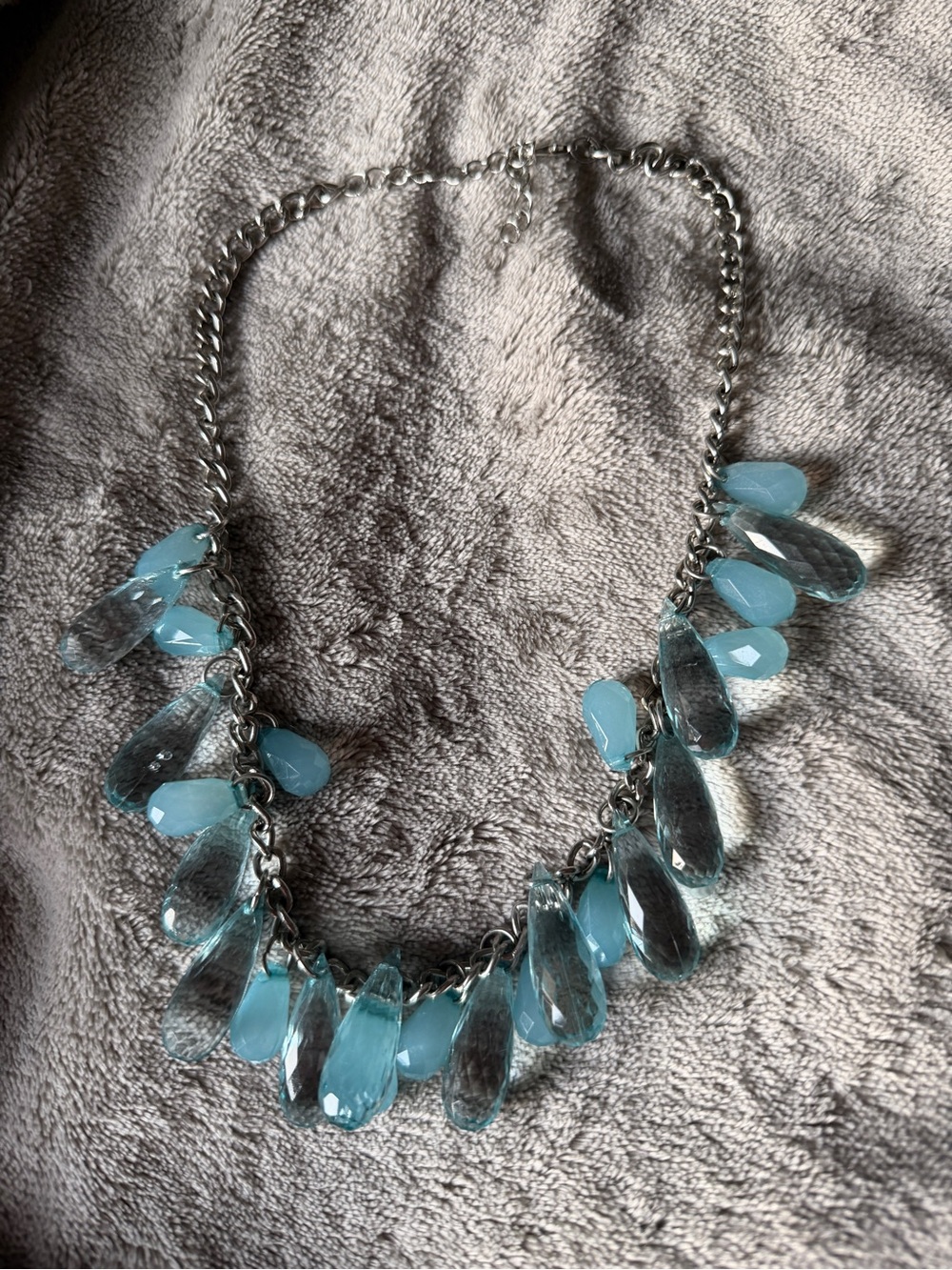 Blue Teardrop Statement Necklace - Women Jewelry